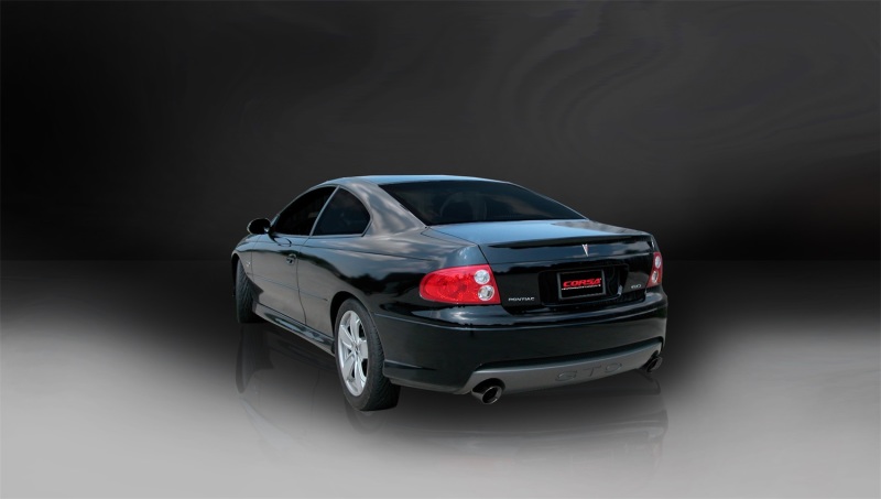 Pontiac GTO Performance Exhaust - Dual Rear Exit - CORSA Performance - Sport Cat-Back + XPipe w/Single 4in BlackTips - Black - `05-`06